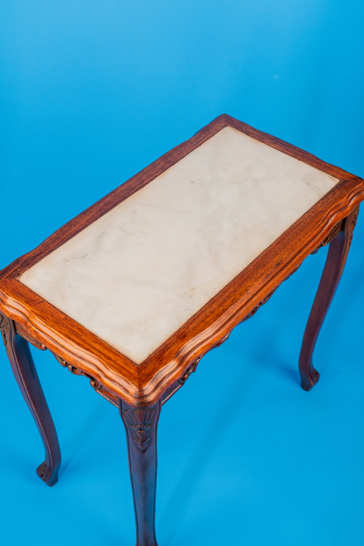 Asian Inspired Carved Wooden Table - Image 4