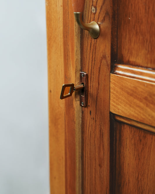 Vintage Solid Oak Single-Door Cabinet