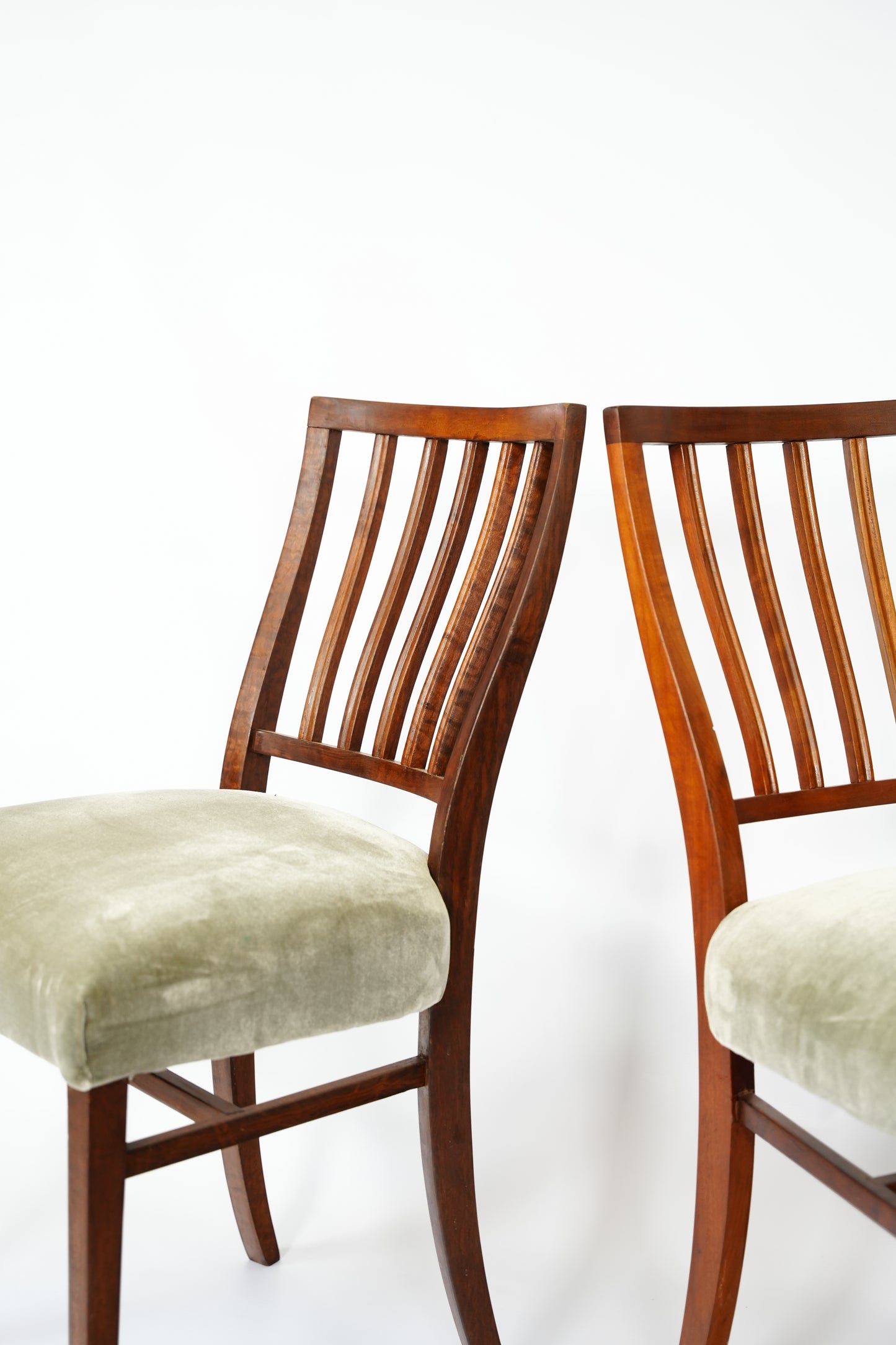 Suede Dining Room Chair Pair
