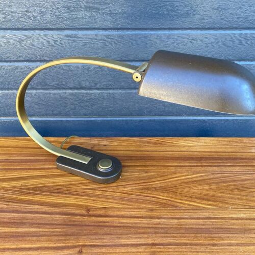 1960s Brass & Cast Iron German Lamp