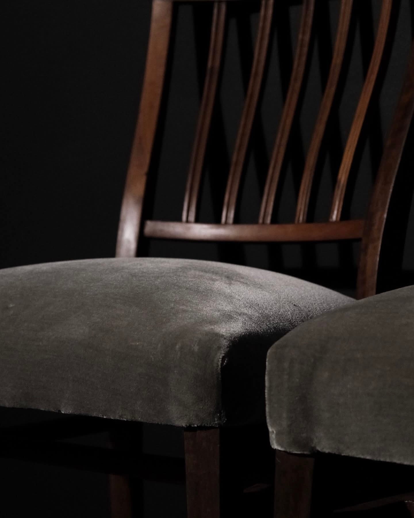 Suede Dining Room Chair Pair