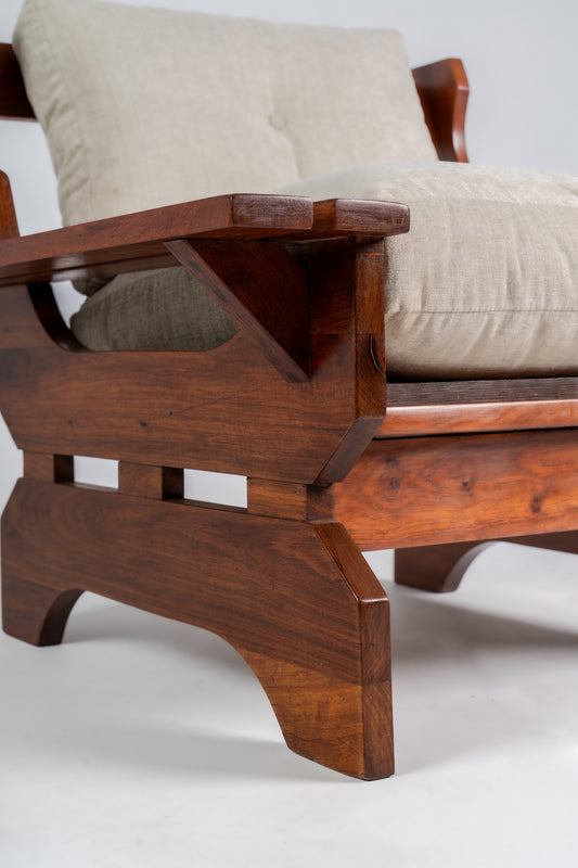 Solid Wood Retro Lounge Chair Pair - Image 2