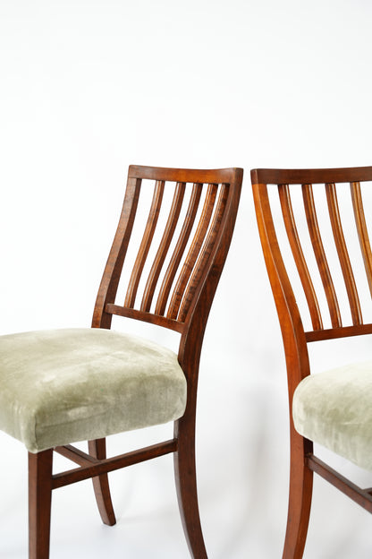 Suede Dining Room Chair Pair