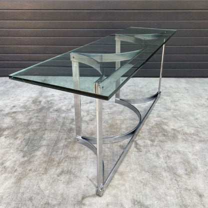 Marcel Breuer Style Glass & Chrome Entrance Table