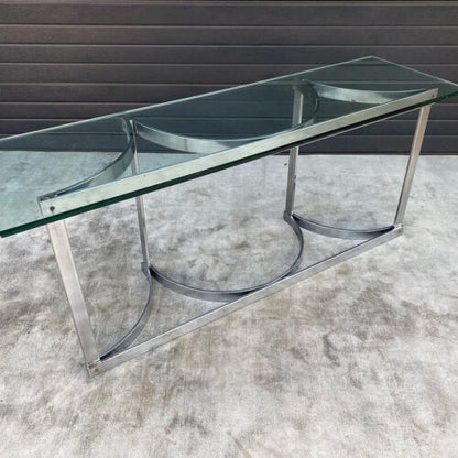 Marcel Breuer Style Glass & Chrome Entrance Table