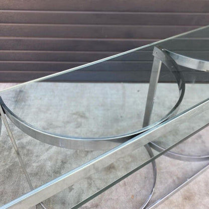 Marcel Breuer Style Glass & Chrome Entrance Table