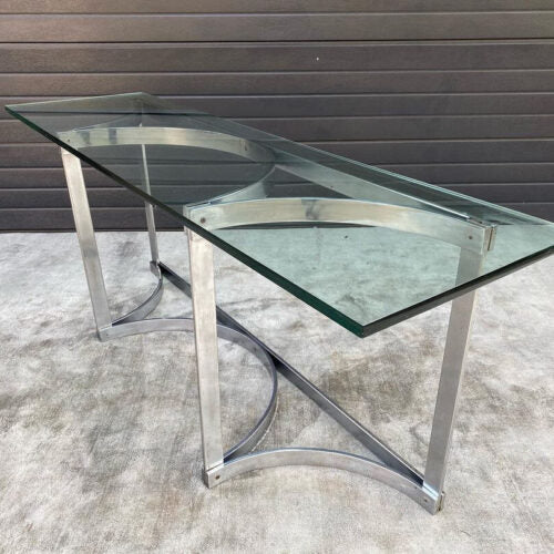 Marcel Breuer Style Glass & Chrome Entrance Table