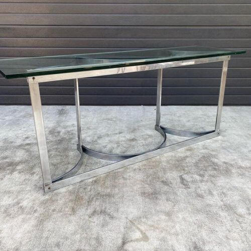 Marcel Breuer Style Glass & Chrome Entrance Table