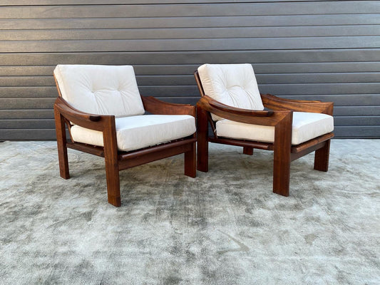 Retro Imbuia Armchair Pair