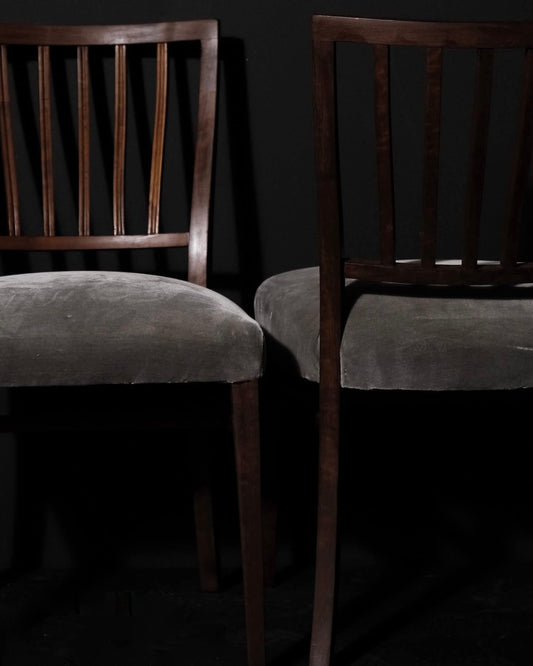 Suede Dining Room Chair Pair