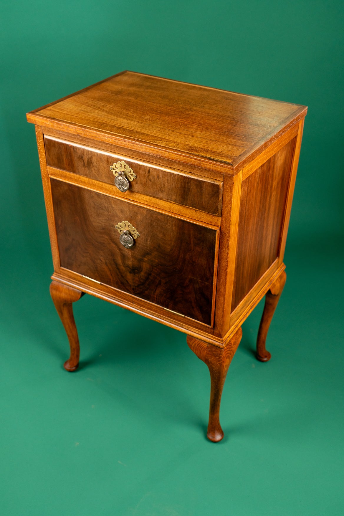 Mid-Century Drop-Front Bedside Table