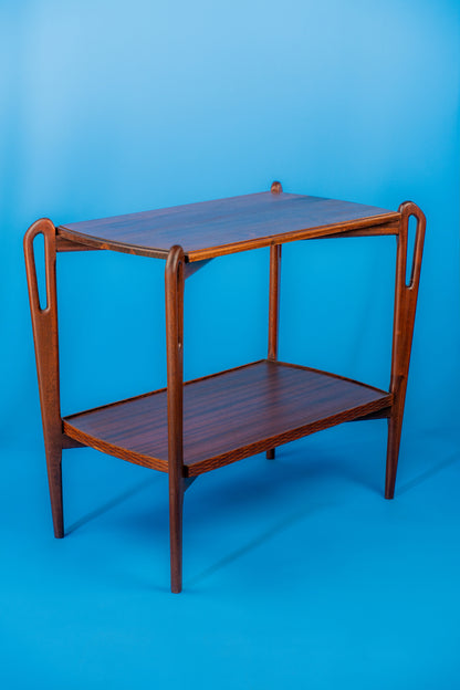 Mid-Century Two-Tier Drinks Server with Removable Tray