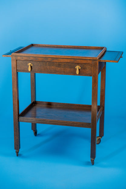 Mid Century Server Trolley with Extendable Sides and Cutlery Drawer
