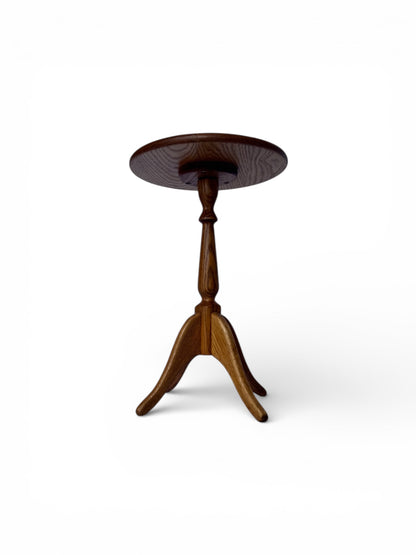 Solid Oak Pedestal Side Table