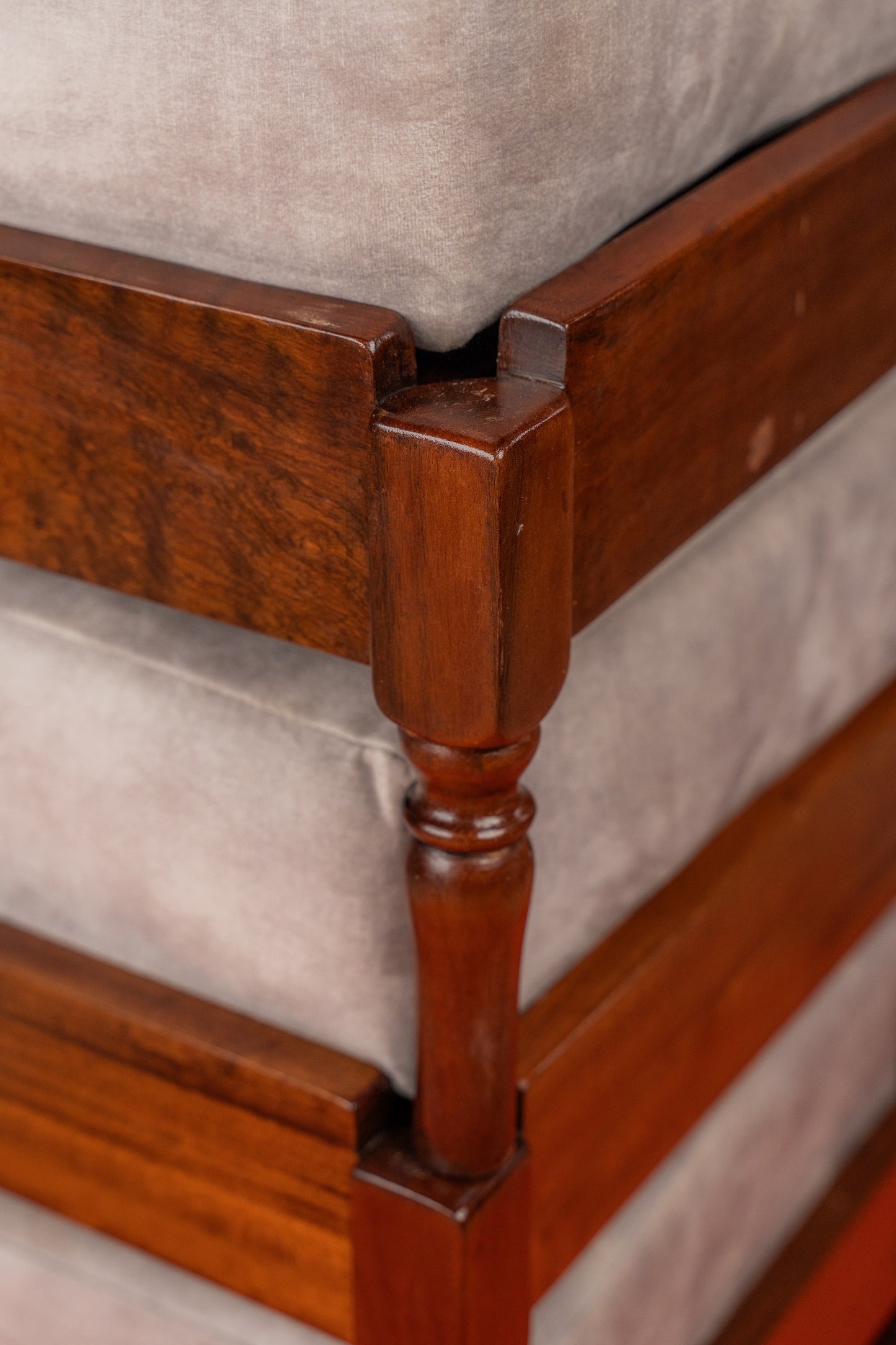 Solid Wood Vintage Stacked Upholstered Footstools - Image 3
