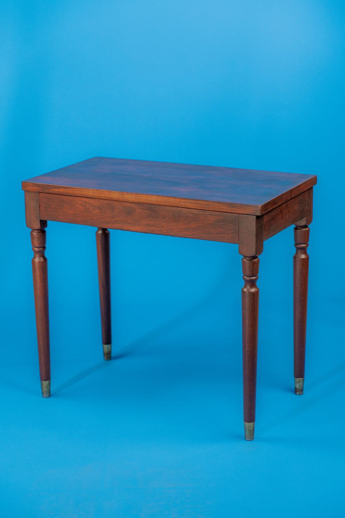 Vintage Piano Stool with Brass-Capped Legs