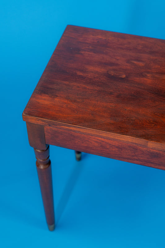 Vintage Piano Stool with Brass-Capped Legs - Image 2