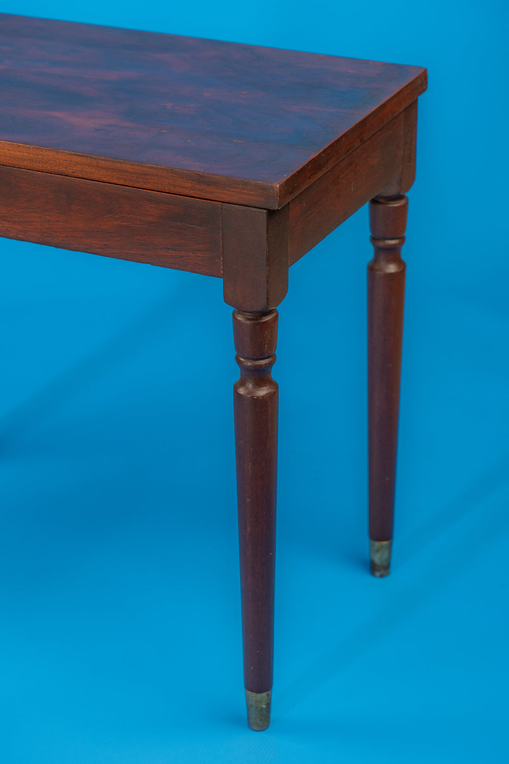Vintage Piano Stool with Brass-Capped Legs - Image 3