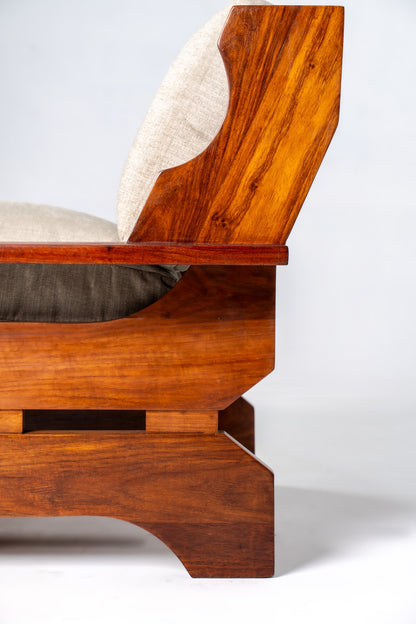 Solid Wood Retro Lounge Chair Pair - Image 3