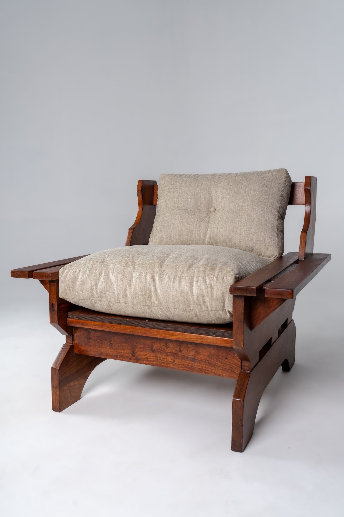 Solid Wood Retro Lounge Chair Pair - Image 4