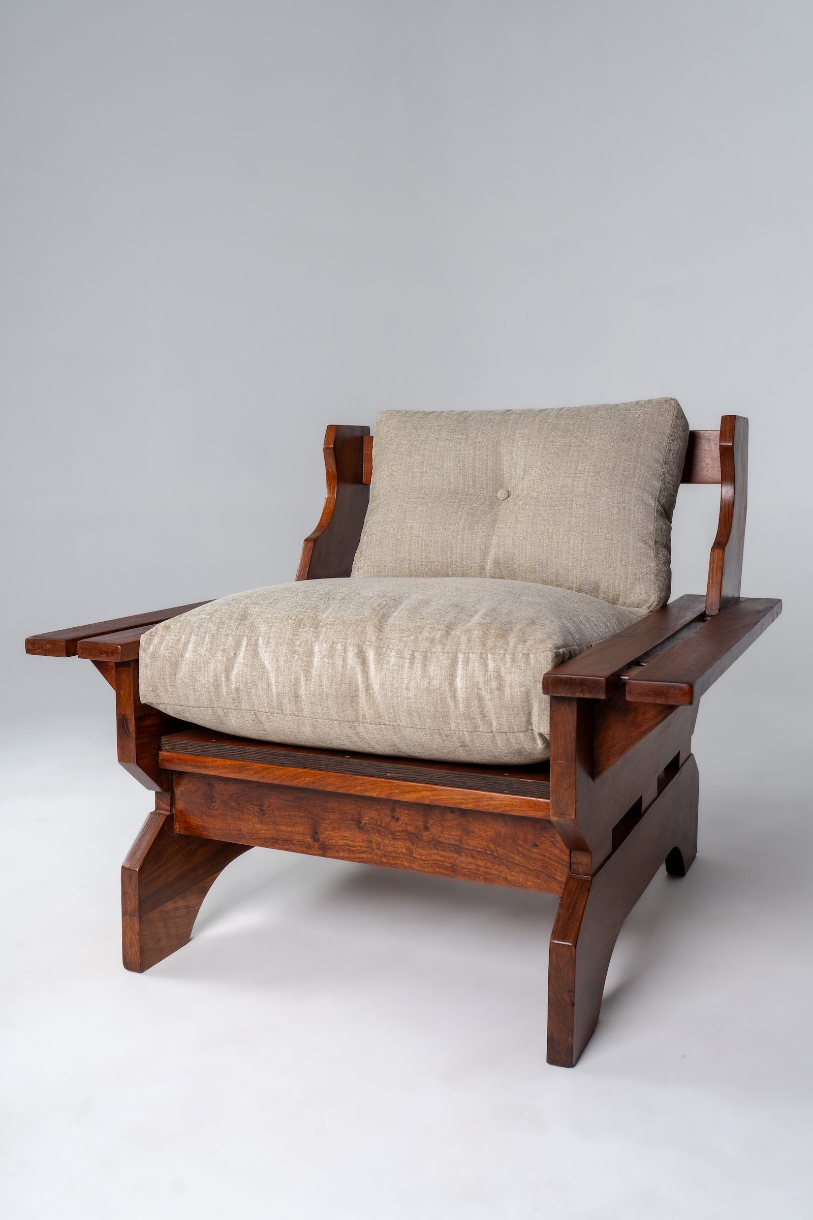 Solid Wood Retro Lounge Chair Pair - Image 4