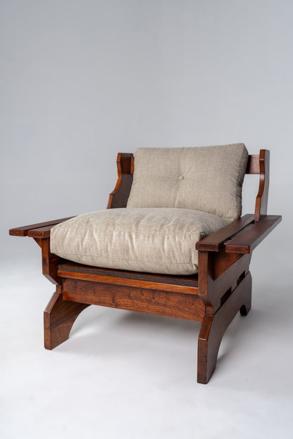 Solid Wood Retro Lounge Chair Pair - Image 4